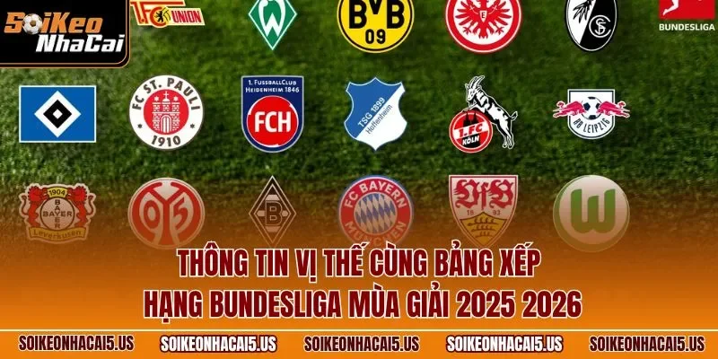 Thông tin vị thế cùng bảng xếp hạng Bundesliga mùa giải 2025 2026
